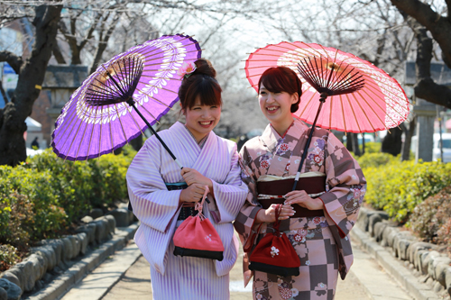 着物で鎌倉・段葛を散策。着付けもプロにおまかせください♪