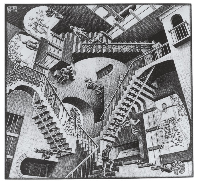 《相対性》 1953年 All M.C. Escher works copyright c The M.C. Escher Company B.V. - Baarn-Holland. All rights reserved. www.mcescher.com