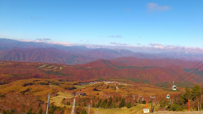 ハンターマウンテン紅葉ゴンドラ2018 山頂景色
